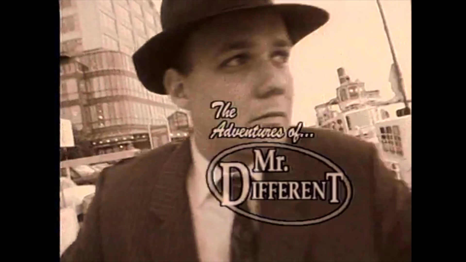 A man in a wheelchair navigates public spaces, transitioning into a stylized, sepia-toned cinematic sequence centered on a man in a formal suit and fedora at a harbor.