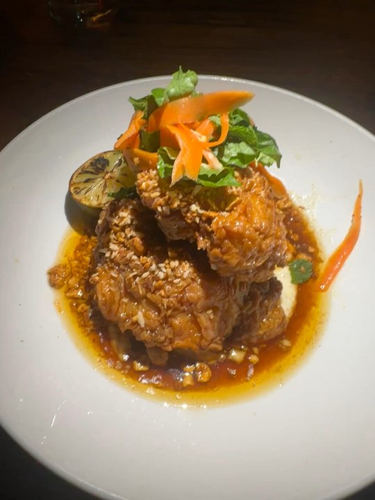 Compère Lapin - Fried chicken/Jerk Honey Butter/coconut grits /peanuts - Caribbean Near Me - New Orleans, Louisiana