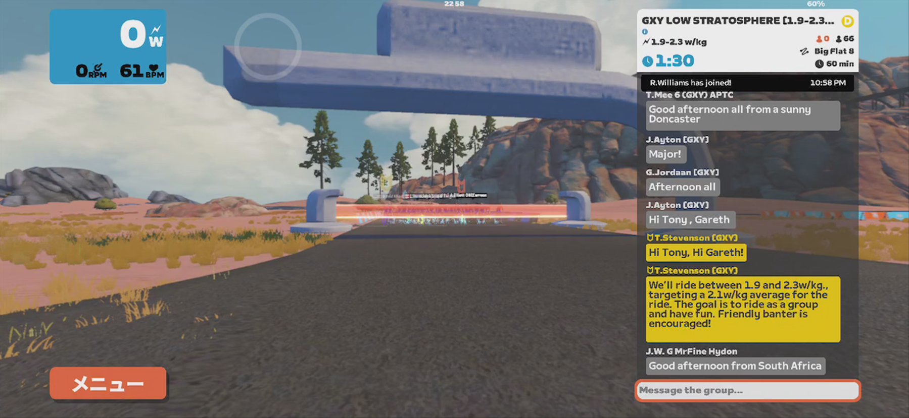 Zwift - Group Ride: GXY LOW STRATOSPHERE [1.9-2.3wkg] – CAT D (D) on Big Flat 8 in Watopia