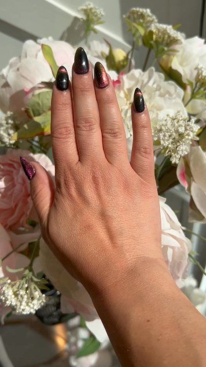 TEA Nails - Cat eye on dip powder - Nail Salons Near Me - Dublin, California