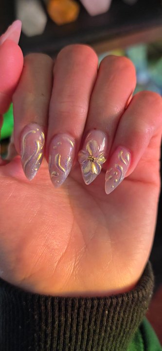 Planet Nails - Acrylic, ombre cat eye with 3D chrome pigment - Waxing Near Me - Boulder, Colorado