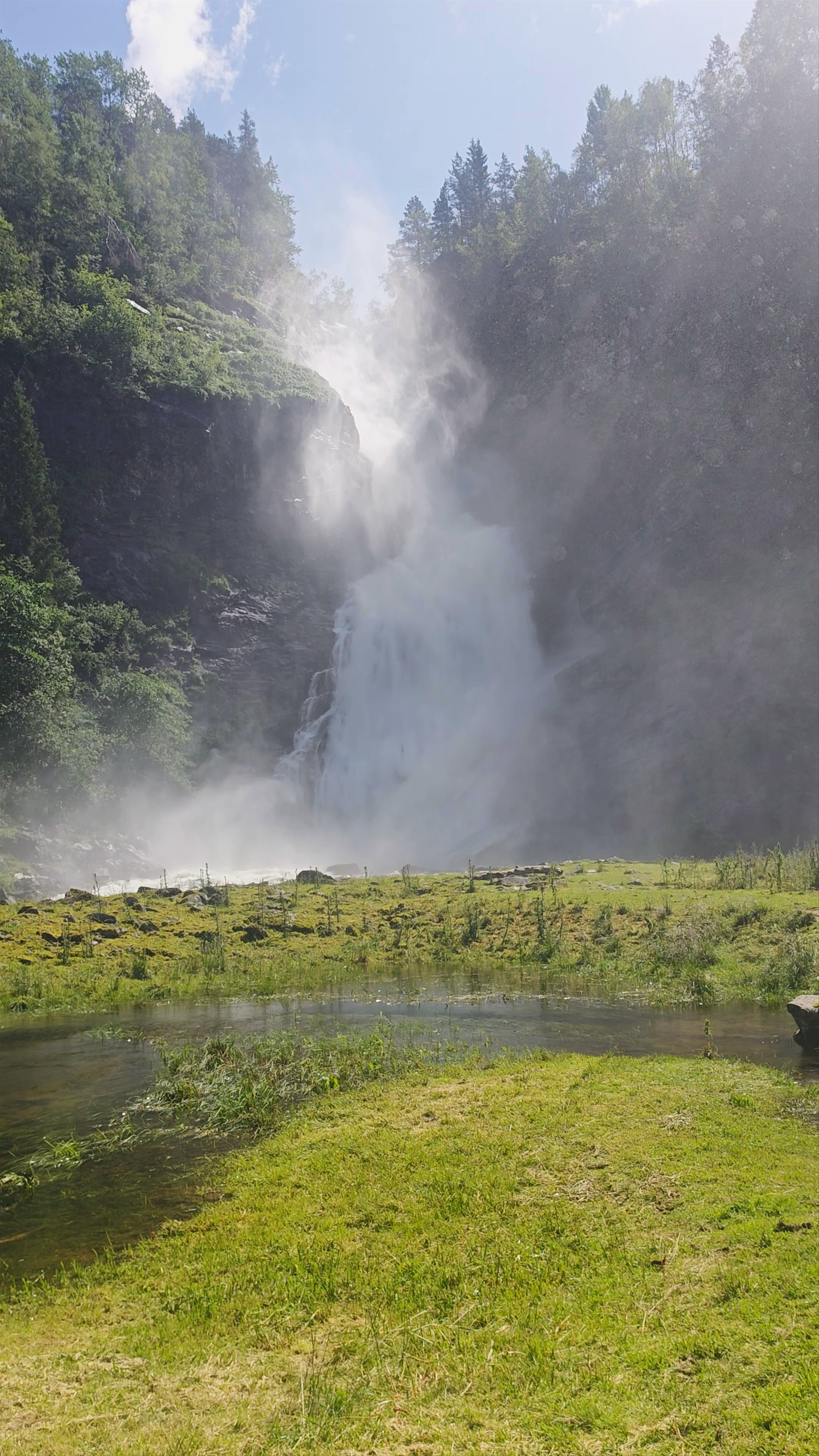 Huldefossen waterfall