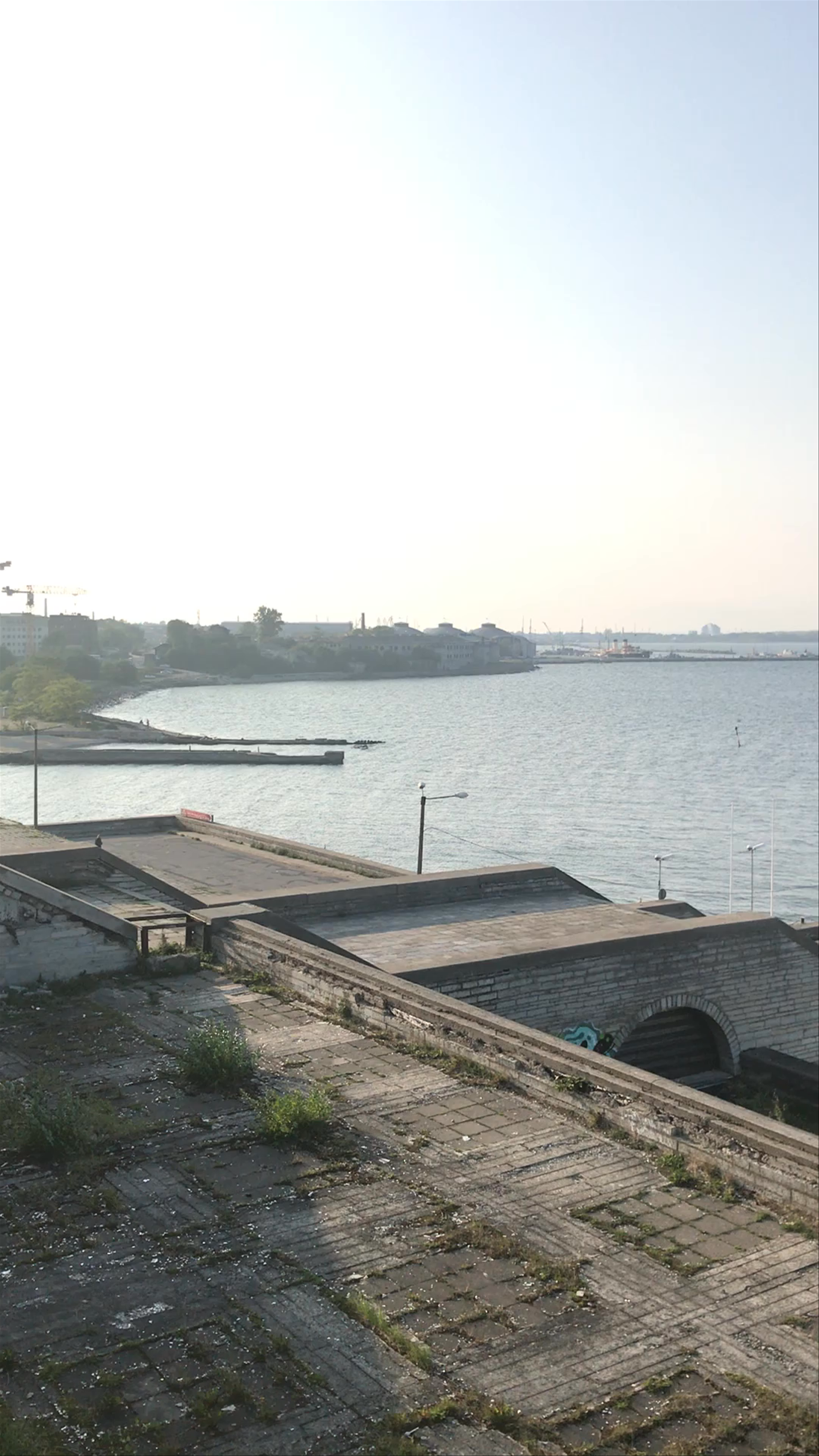 Linnahall Views: Industrial Harbor and Baltic Sea in Tallinn, Estonia
