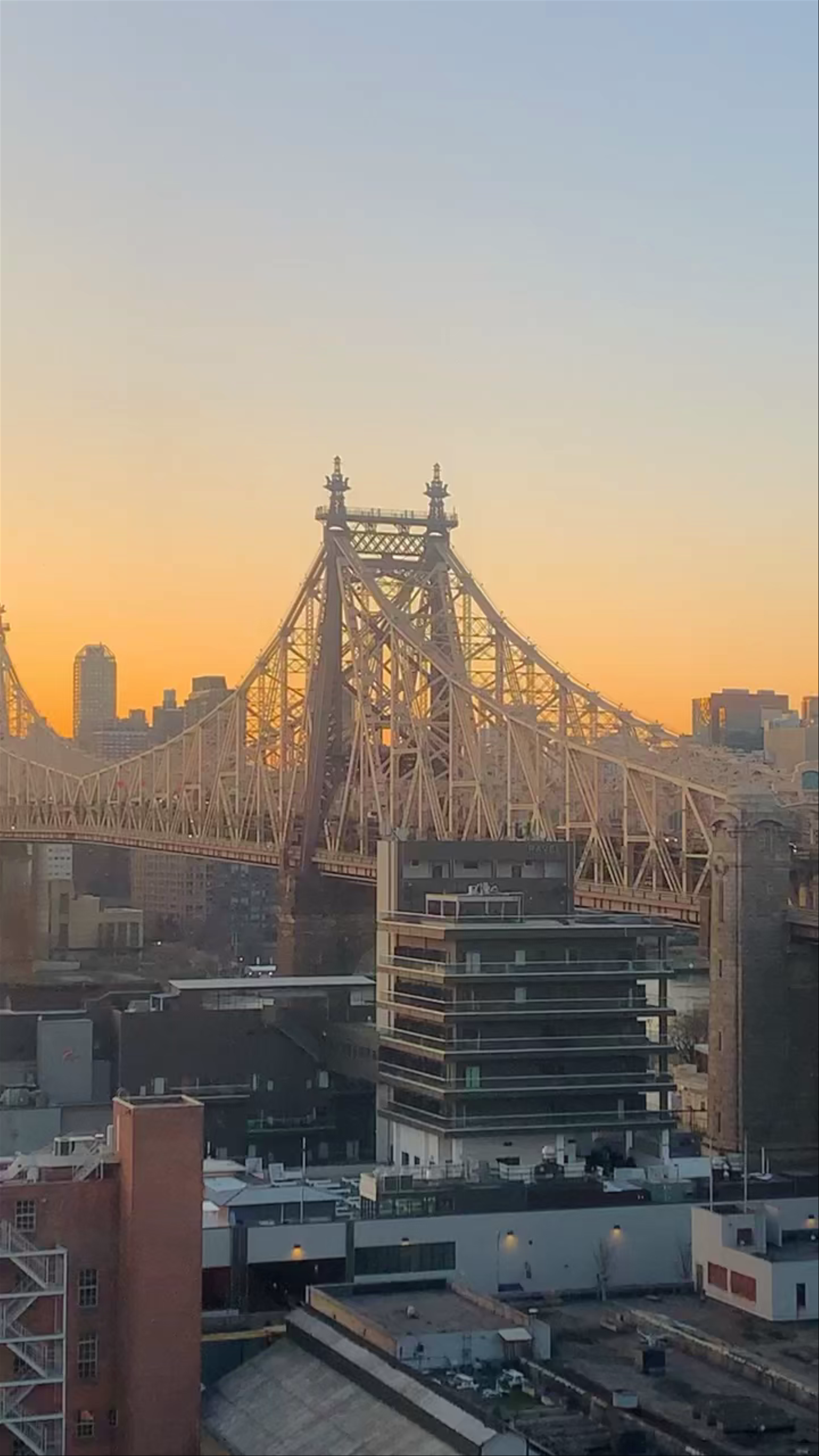 Sunset Skyline and Queensboro Bridge Views from Savanna Rooftop, Queens, NY