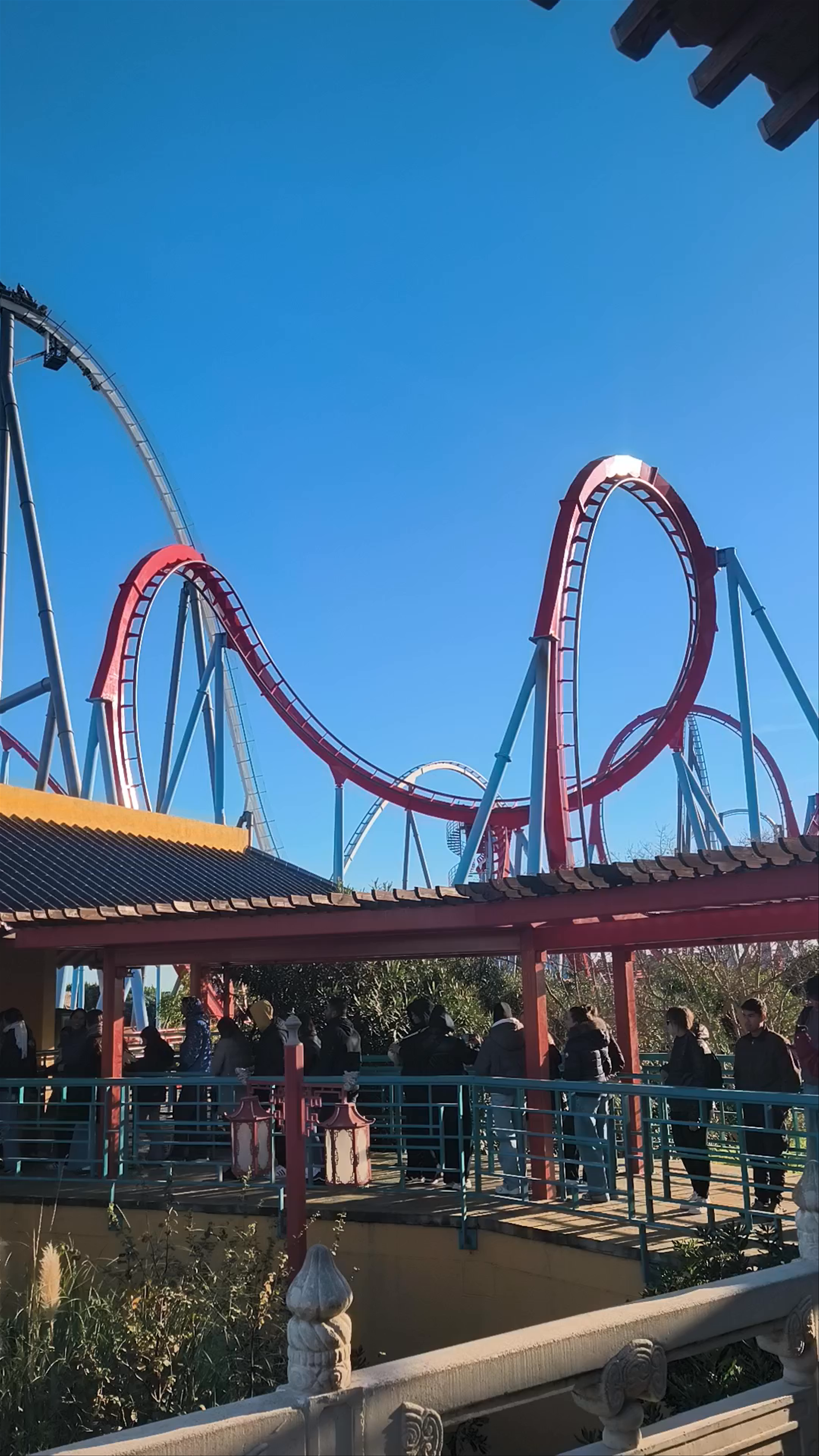 Dragon Khan Roller Coaster Thrill Ride in Vila-seca, Spain