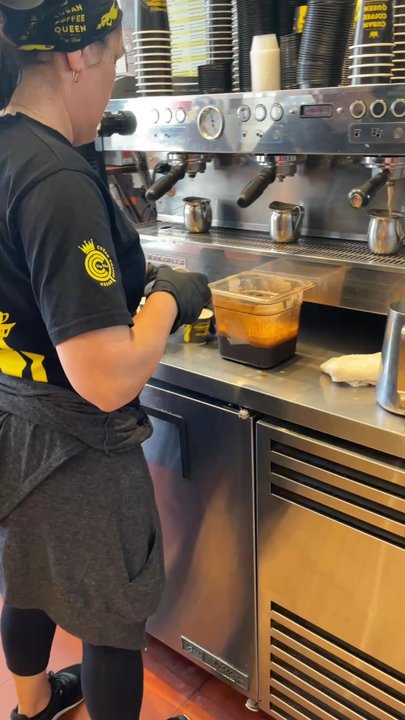 Cuban Coffee Queen Clinton Square Market - Making the coffee - Coffee & Tea Near Me - Key West, Florida