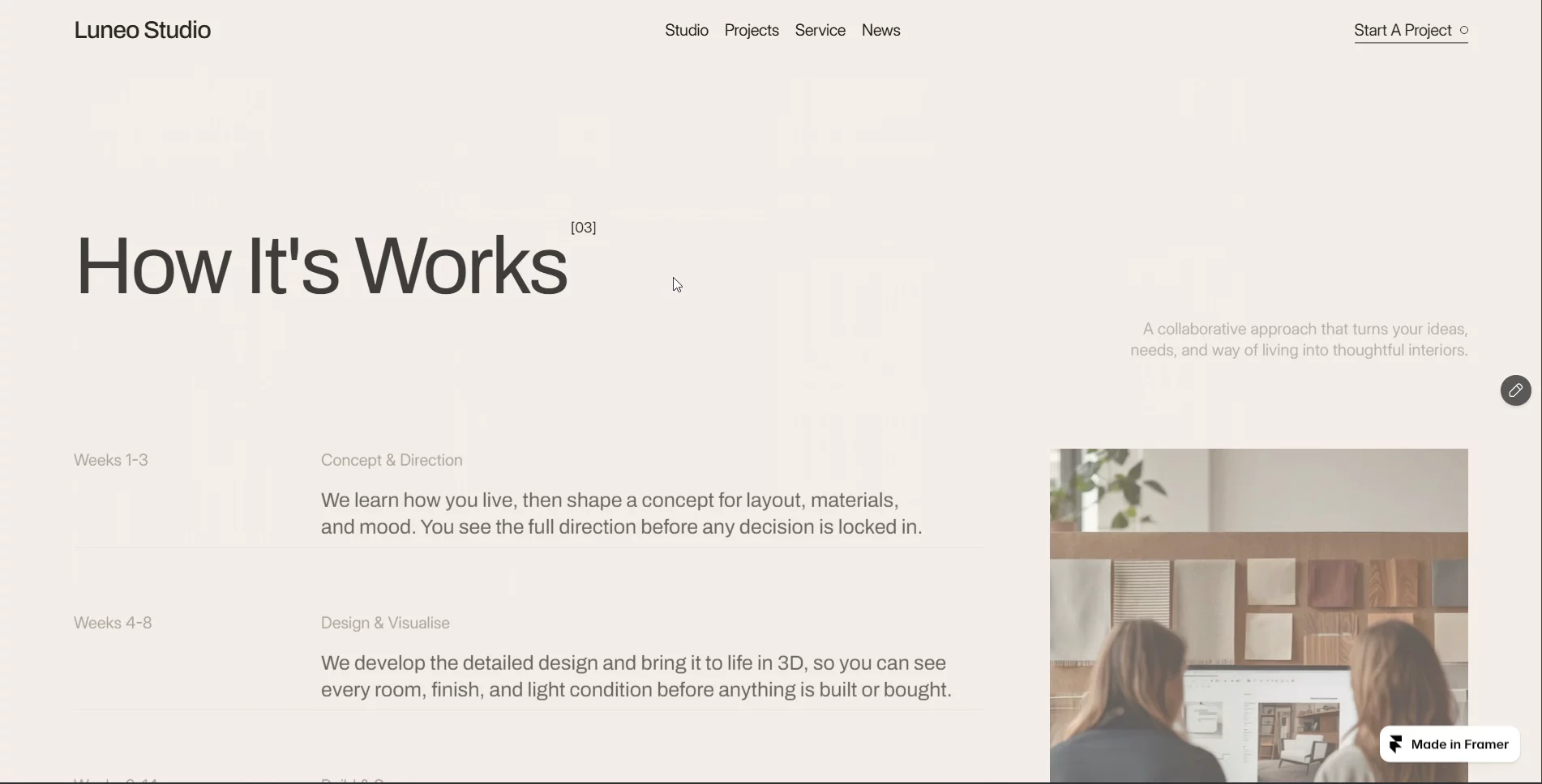New update for Luneo ✦I’ve added a complete Service page to my interior design Framer template, including:→ Service overview → What’s included → How it works → What you’ll get in the endDesigned to make each service clear, structured, and easy to understand.Here’s a look at it 👀https://framer.link/O6hMSzi