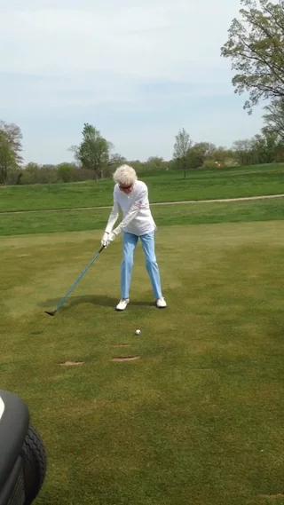 Betsy Rawls Golf Swing on 90th Birthday