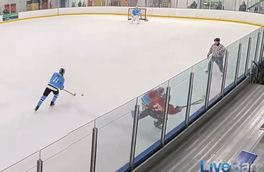 Christopher Montelongo's Impressive Blue Line Hit