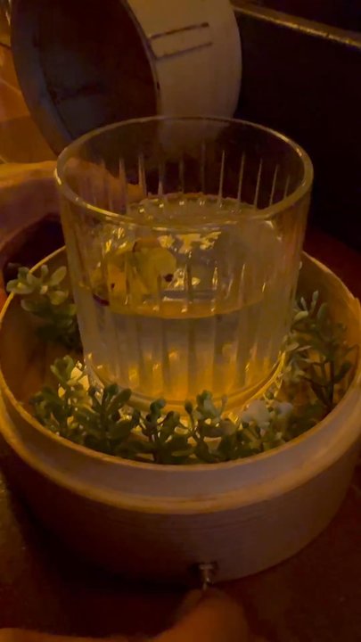Bobby's Free - Tokyo Vibe Craft Cocktail served in Dim Sum steamer w/ Fortune  Cookie!  We loved this drink!!! - Pubs Near Me - Barcelona, B