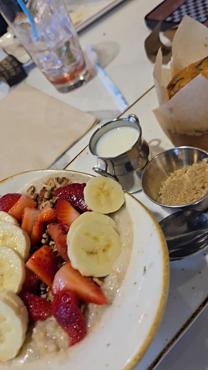First Watch - Oatmeal Fresh Fruit and Fresh homemade muffin - Breakfast & Brunch Near Me - Silver Spring, Maryland