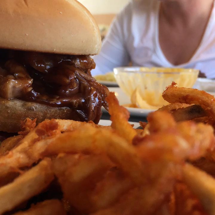 Sequoia Cider Mill Restaurant - Here is her reaction to the fall off the bone ribs. - Steakhouses Near Me - Three Rivers, California