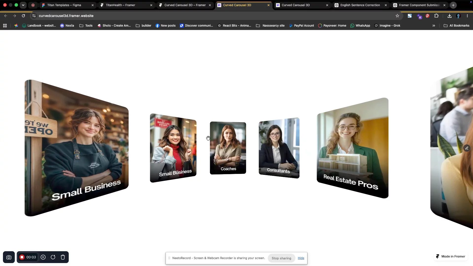 Want this component for free? Follow us and drop a comment below!https://curvedcarousel3d.framer.website/