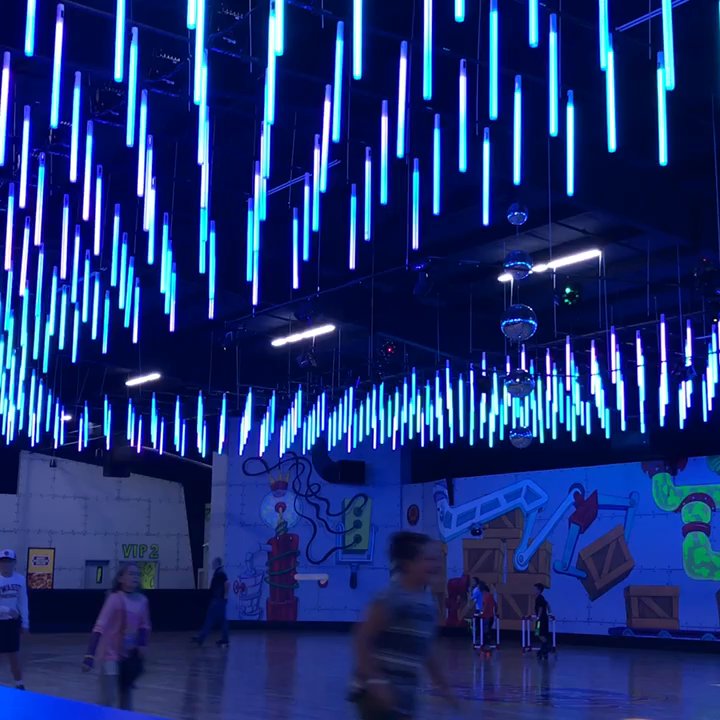 Wheels and Thrills - The lights above the skating rink are so fun! - Laser Tag Near Me - Owasso, Oklahoma