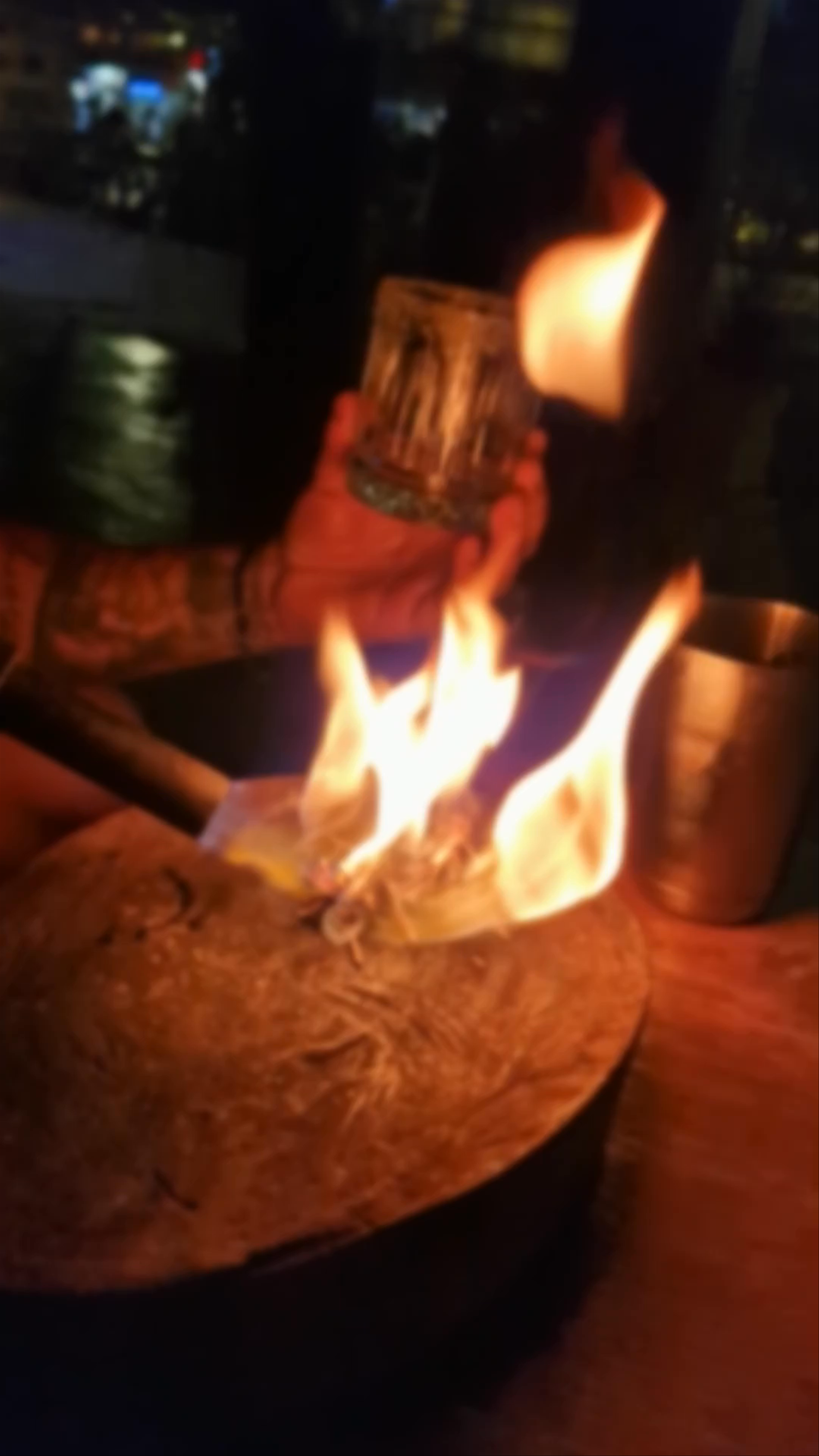 Flaming Cocktail Ritual at Primo, Playa del Carmen