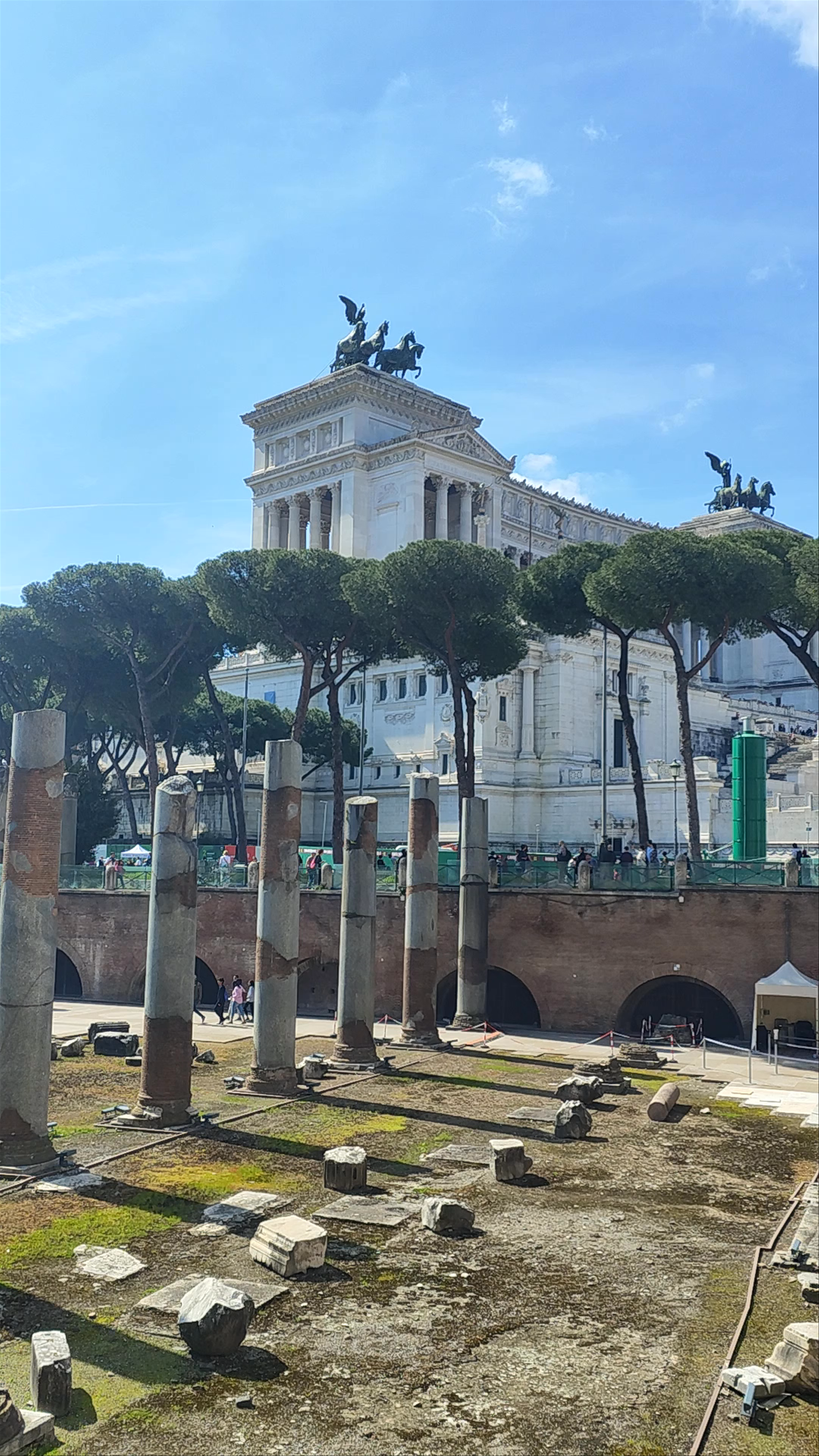 Colonna Traiana and Ancient Ruins at Via dei Fori Imperiali, Rome