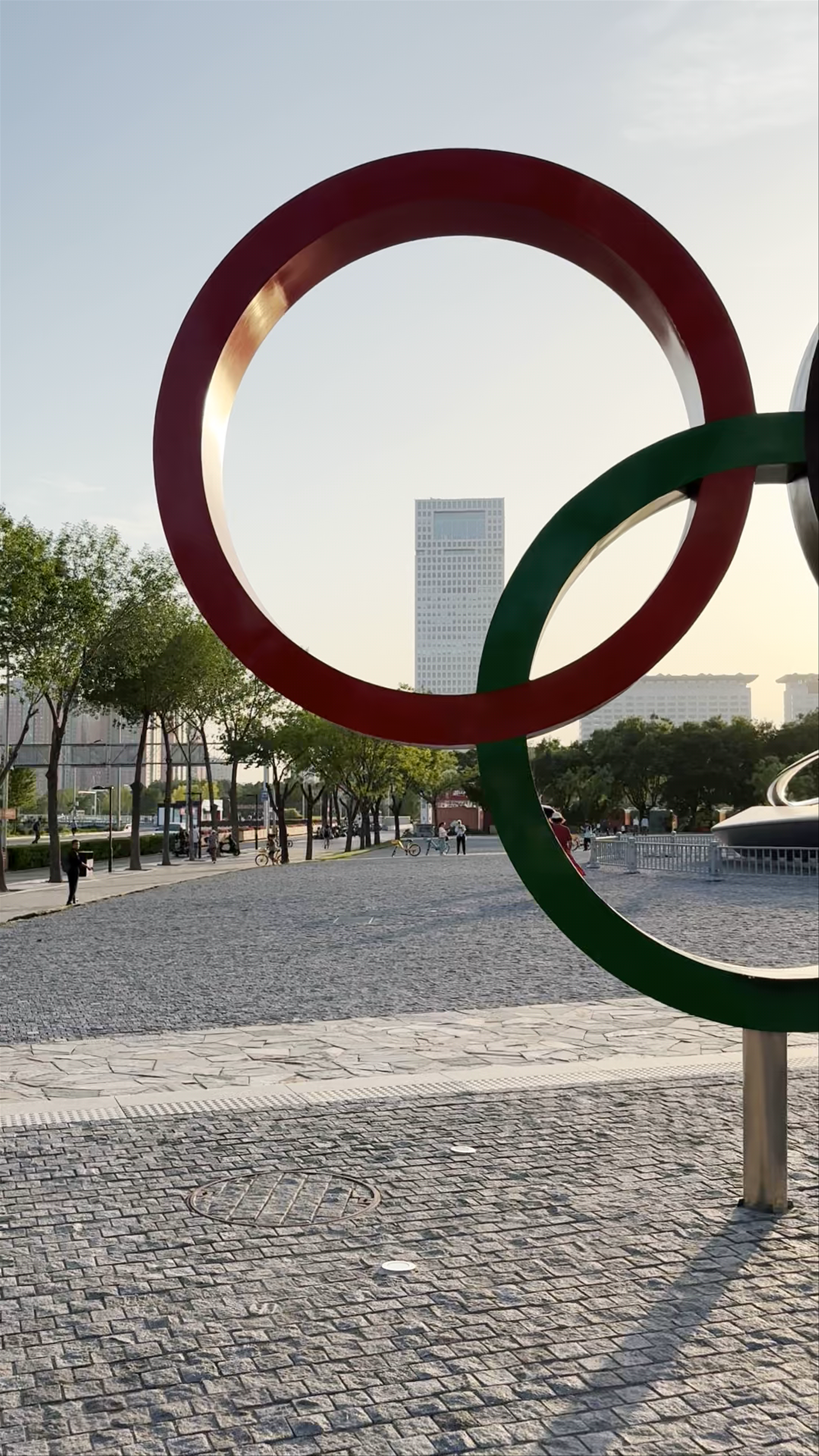 Olympic Rings at Beijing Olympic Park: Iconic Symbol of Unity and Competition