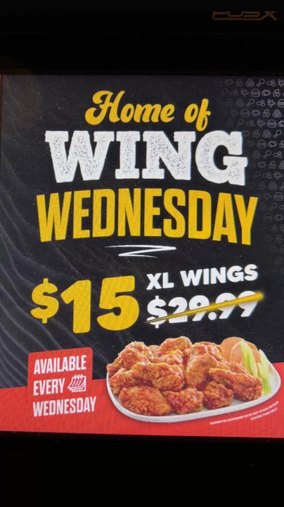 WingsUp! - Wing Wednesday just got saucier Get XL wings for only $15 every Wednesday at WingsUp Thomas! Don't miss out this unbeatable midweek feast  . - Chicken Wings Near Me - Mississauga, Ontario