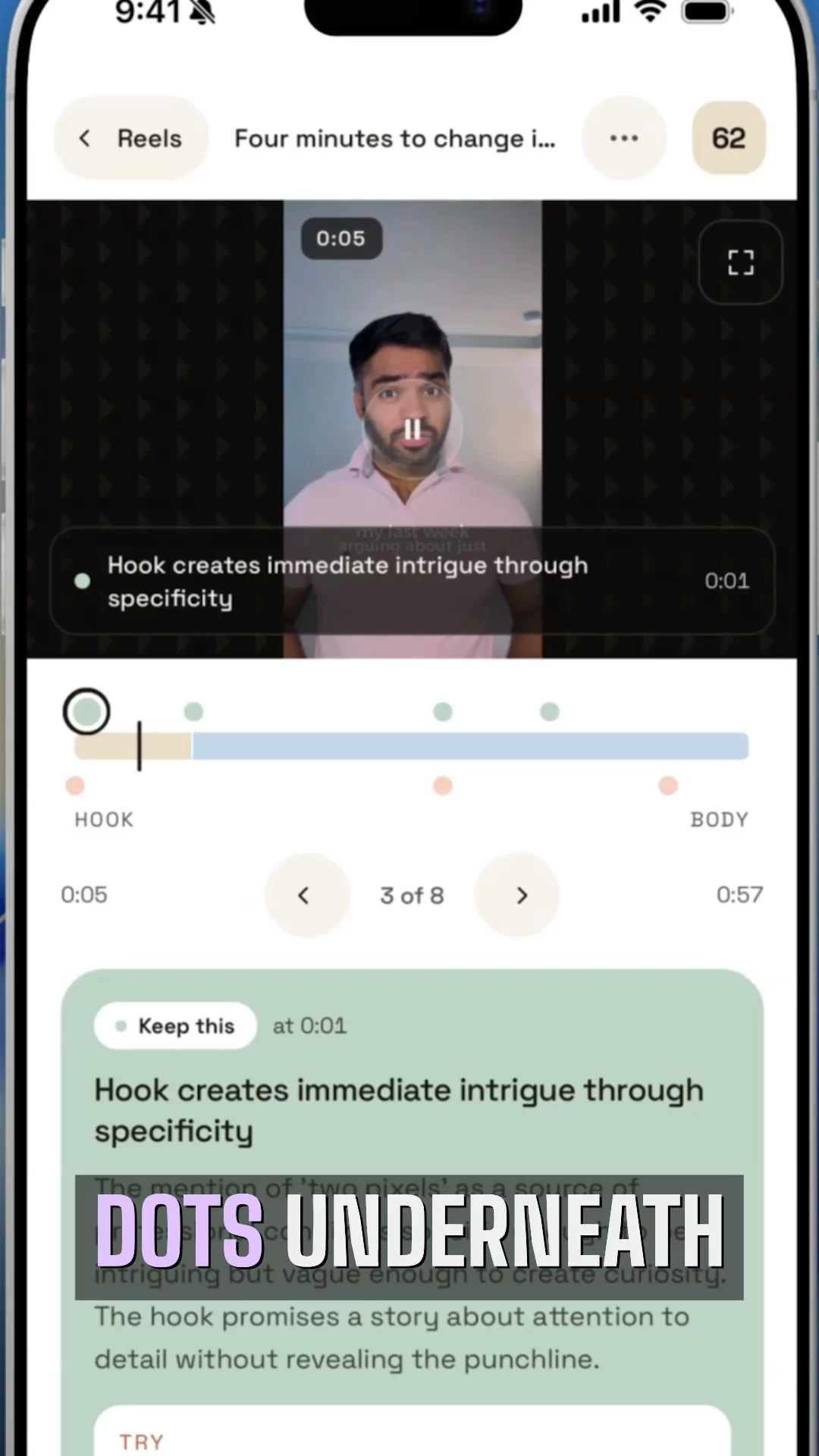 Reel analyser — it watches the video image 1