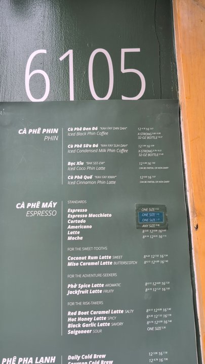 Voi Cà Phê - The menu - Coffee & Tea Near Me - Seattle, Washington