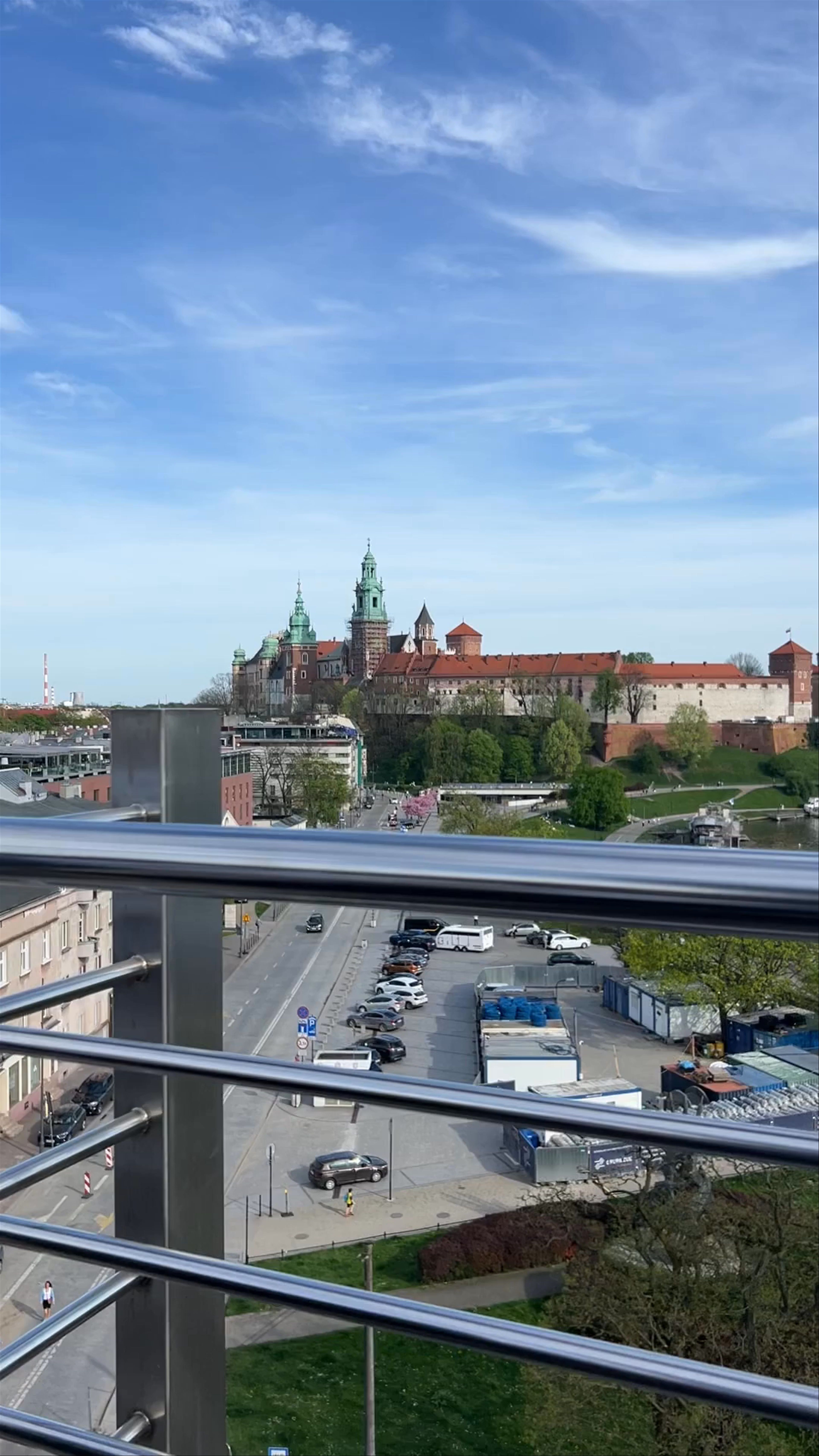 Panoramic Spring View of Wawel Castle from Kraków Balcony