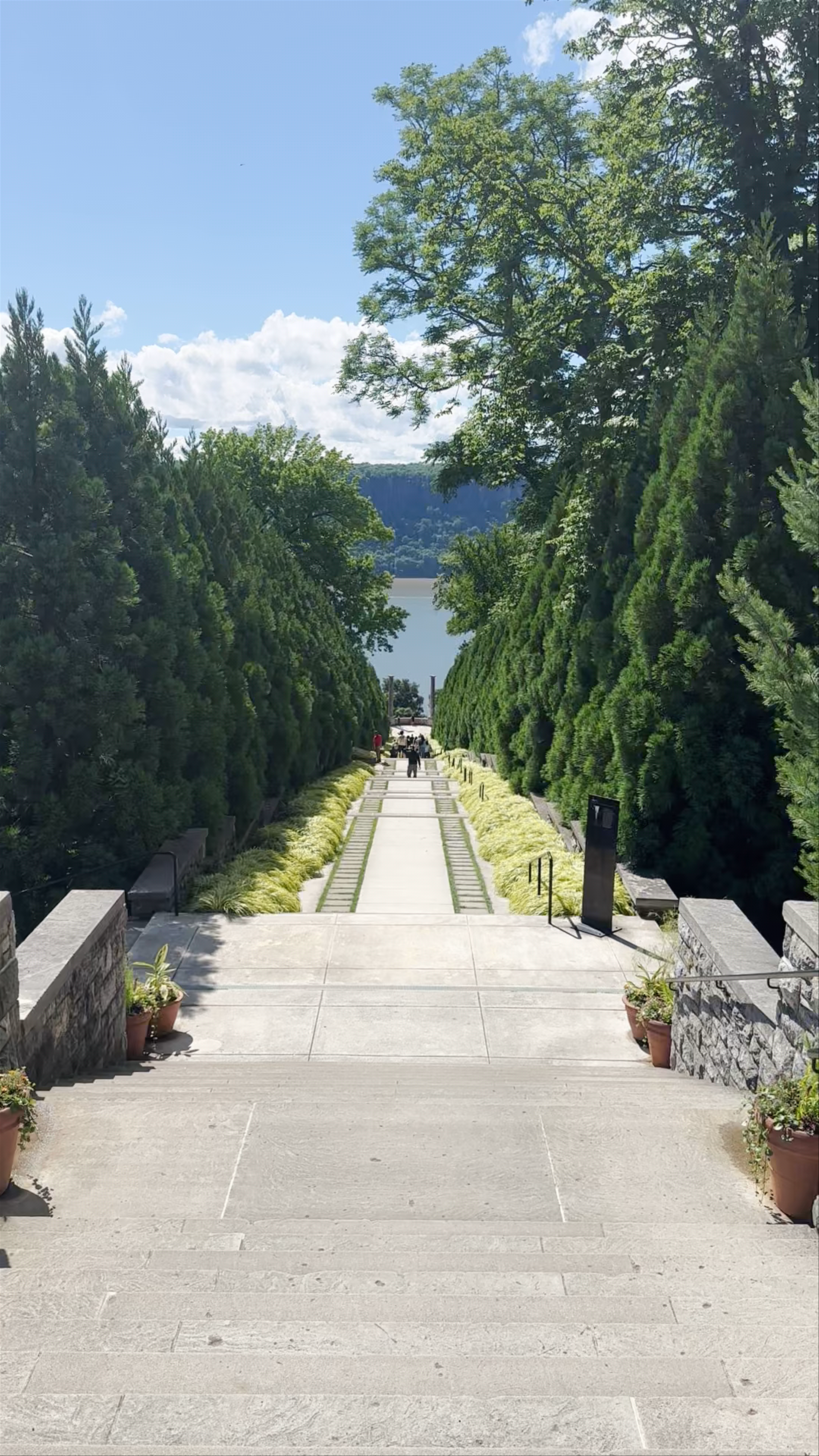 Serene Garden Pathway Overlooking Water in Charlestown, Boston