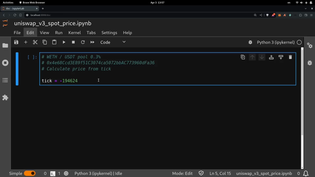 Video: Spot Price - Python Tick To Price - Uniswap V3
