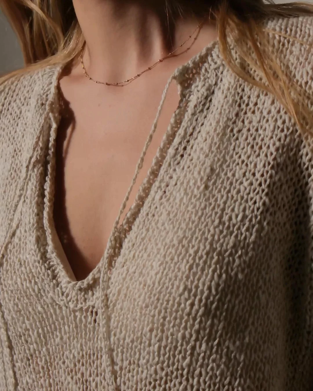 Cotton Linen Knit Tunic - Natural | James Perse Los Angeles