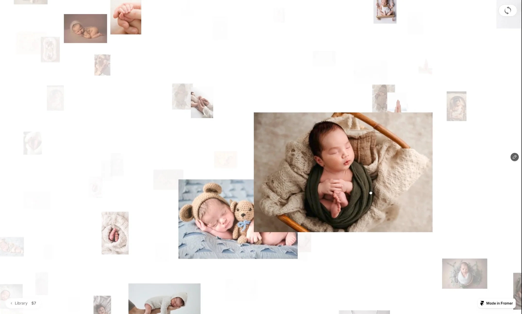 Little moments, everywhere. 🤍A tiny hand, a blue knitted hat, a sleepy smile in the distance. Drag through Infinite Canvas and see what you find along the way.Try the live previewhttps://alwebmotion.framer.website/components/infinite-canvasGet Infinite Canvas for your Framer projecthttps://buy.polar.sh/polar_cl_NnoVc4eyjQZaeAZA0HoVMM7uvq0TB1RXEZuHX0SLxvz