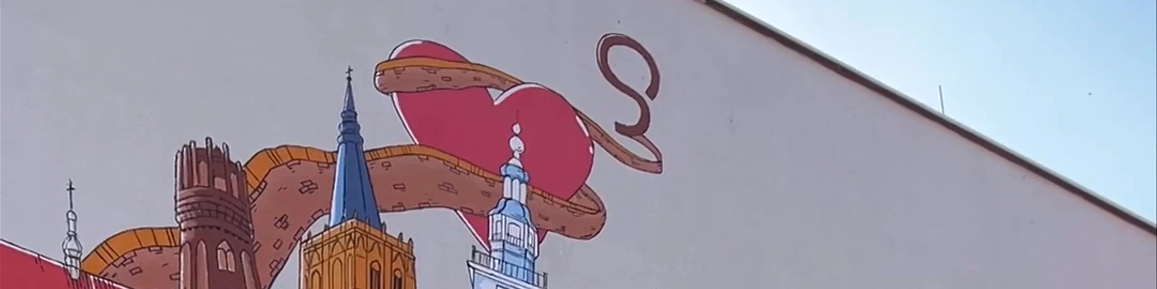 Mural Chełmno na rowerze - autorstwa laskresek