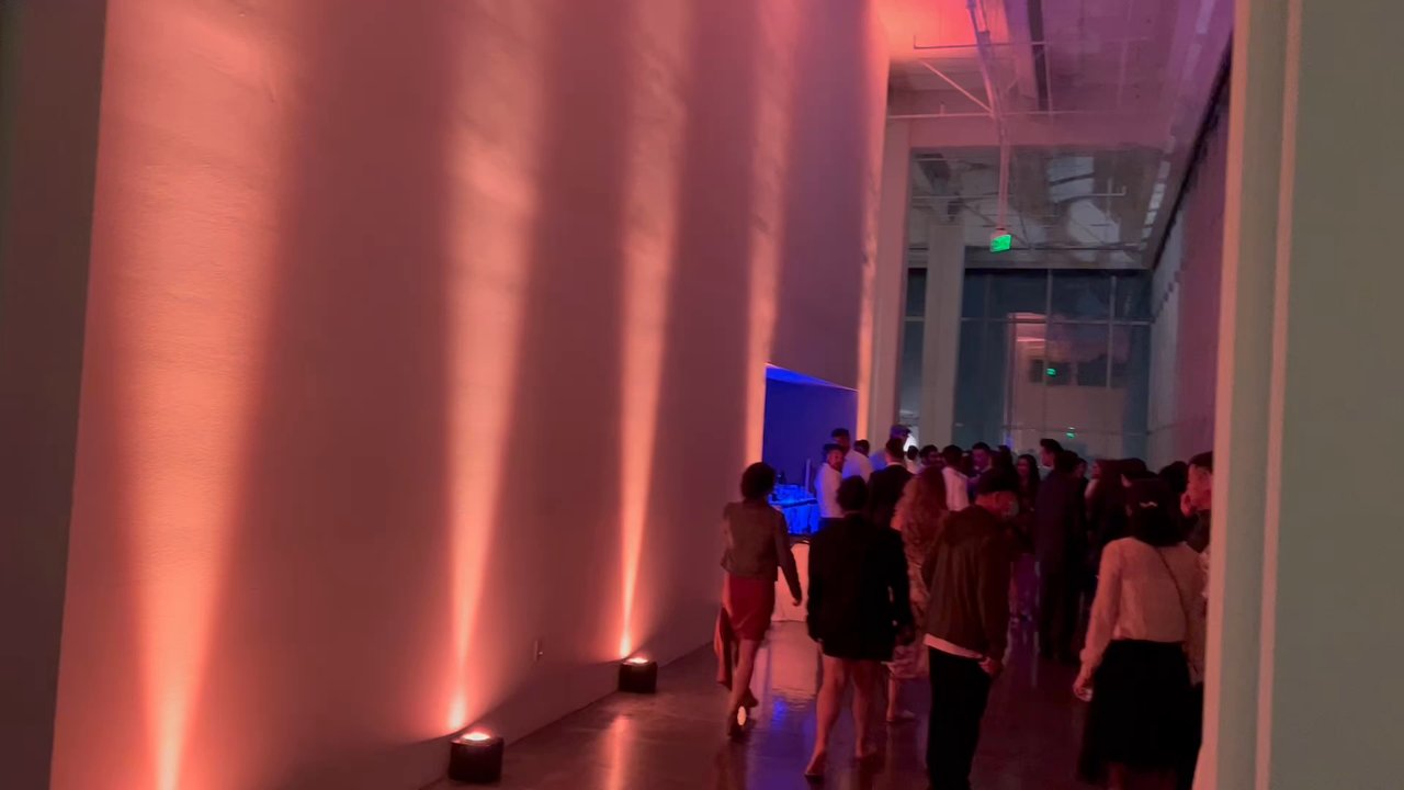 Sky Bright Lighting - SBL @ South Park Center in DTLA. Dynamic wall lighting via multiple wireless LED up lights - DJs Near Me