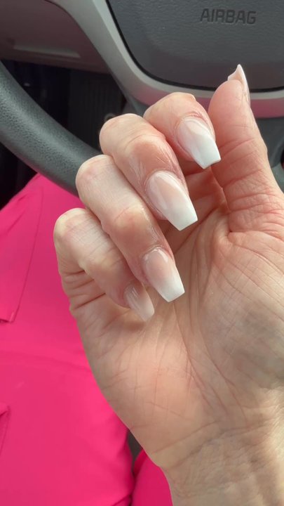 Supreme Nails Spa - Coffin, nude and white fade - Nail Salons Near Me - Lakeland, Tennessee