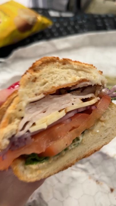 Sunrise Bagels Cafe - Sunrise Club Sandwich on a Dutch crunch roll - Bagels Near Me - Concord, California