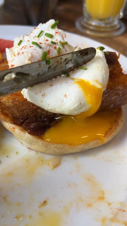Jam Cafe on Beatty - Oooey gooey - poached soft egg - Breakfast & Brunch Near Me - Vancouver, British Columbia