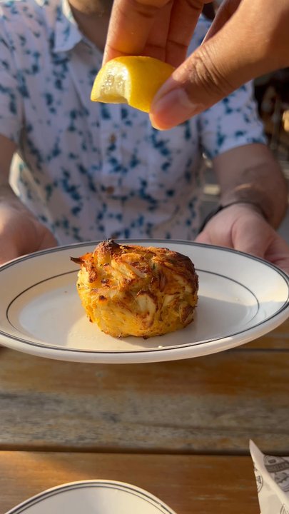 Watershed - CRAB CAKE Don't forget to squeeze a lemon. - Seafood Near Me - Baltimore, Maryland