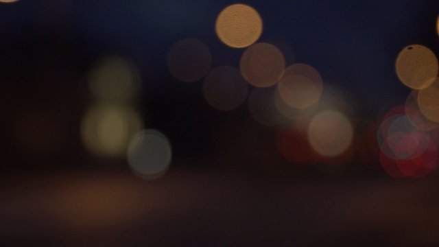 Blurred car lights at night
