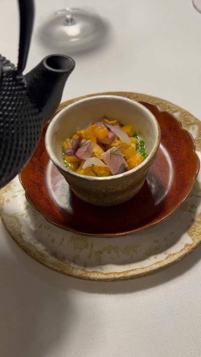 Aleia - Iberian flan, chanterelle mushrooms, smoked eel and melon - Restaurants Near Me - Barcelona, B