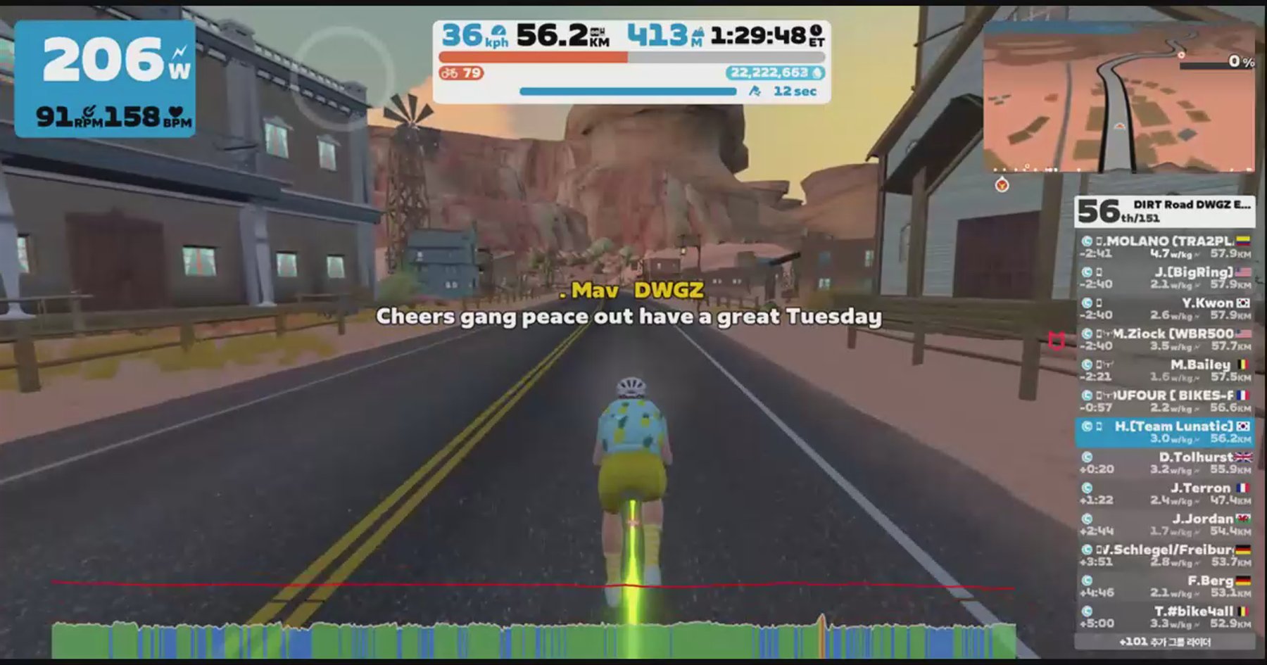 Zwift - Group Ride: DIRT Road DWGZ Endurance - Who let the DAWGZ out?  (C) on Eastern Eight in Watopia