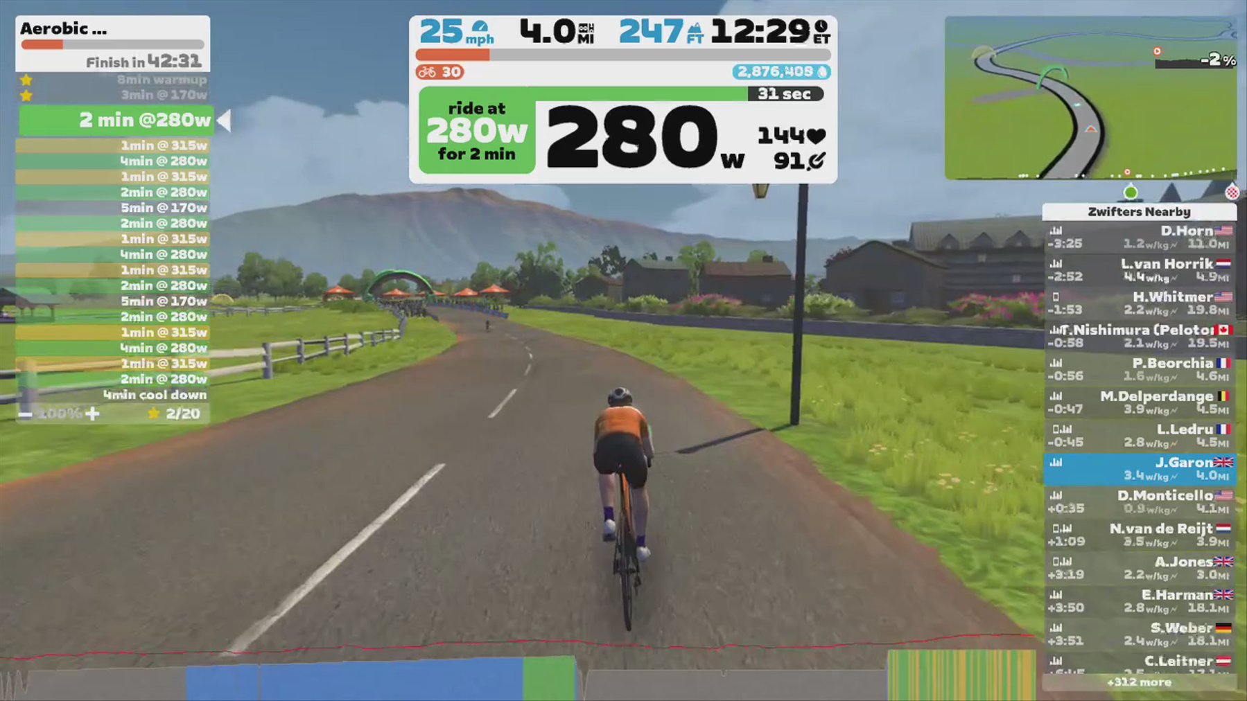 Zwift - Zwift Academy Road: Workout 1 | Aerobic Conditioning in France