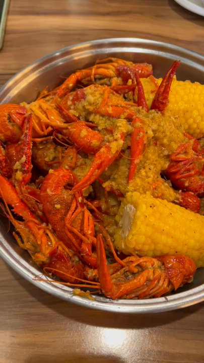 Tasty House1 - Crayfish bowl and only two corn pieces - Seafood Near Me - Carol Stream, Illinois