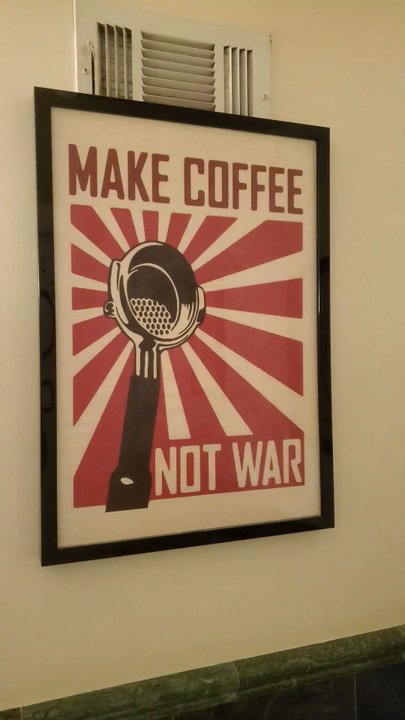 First Village Coffee - Cool restroom wall art. - Coffee & Tea Near Me - Ossining, New York