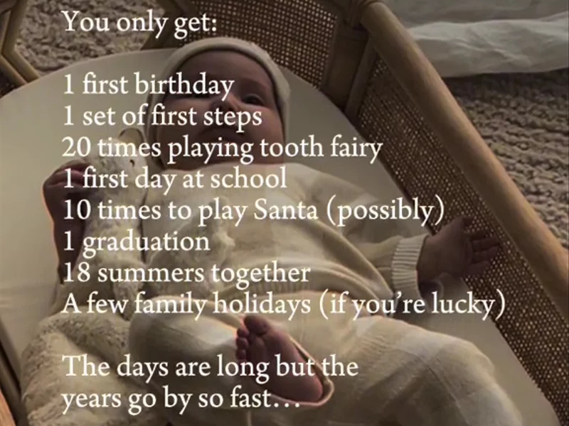 Baby video with text overlay