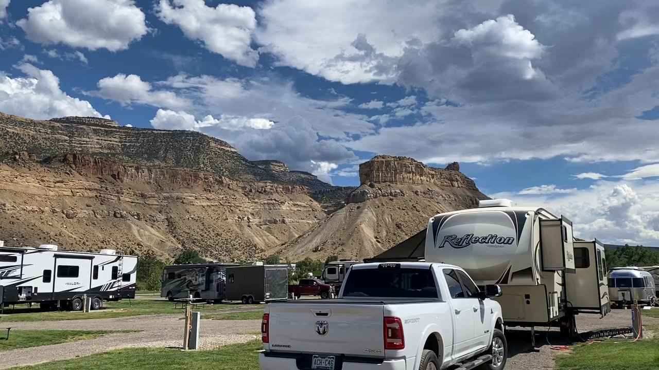 Palisade Basecamp RV Resort - 360 view standing by the pool and restrooms. - RV Parks Near Me - Palisade, Colorado