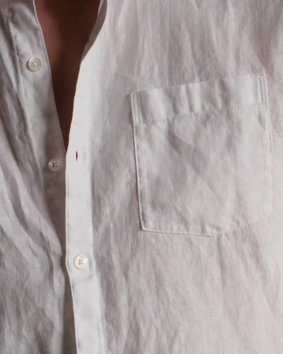 JAMES PERSE コットンローン キーネックシャツ ホワイト　1 JAMES PERSE コットンローン キーネックシャツ ホワイト 長袖