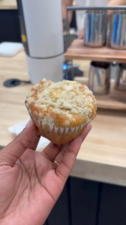 Chi Rho Coffee - Very delicious warm blueberry muffin - Coffee & Tea Near Me - High Point, North Carolina