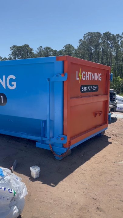 Lightning Dumpster - clean and professional dumpster looks that's what I want my company to be seen as, clean and friendly and these dumpster has that look. - Dumpster Rental Near Me - New Smyrna Beach, Florida