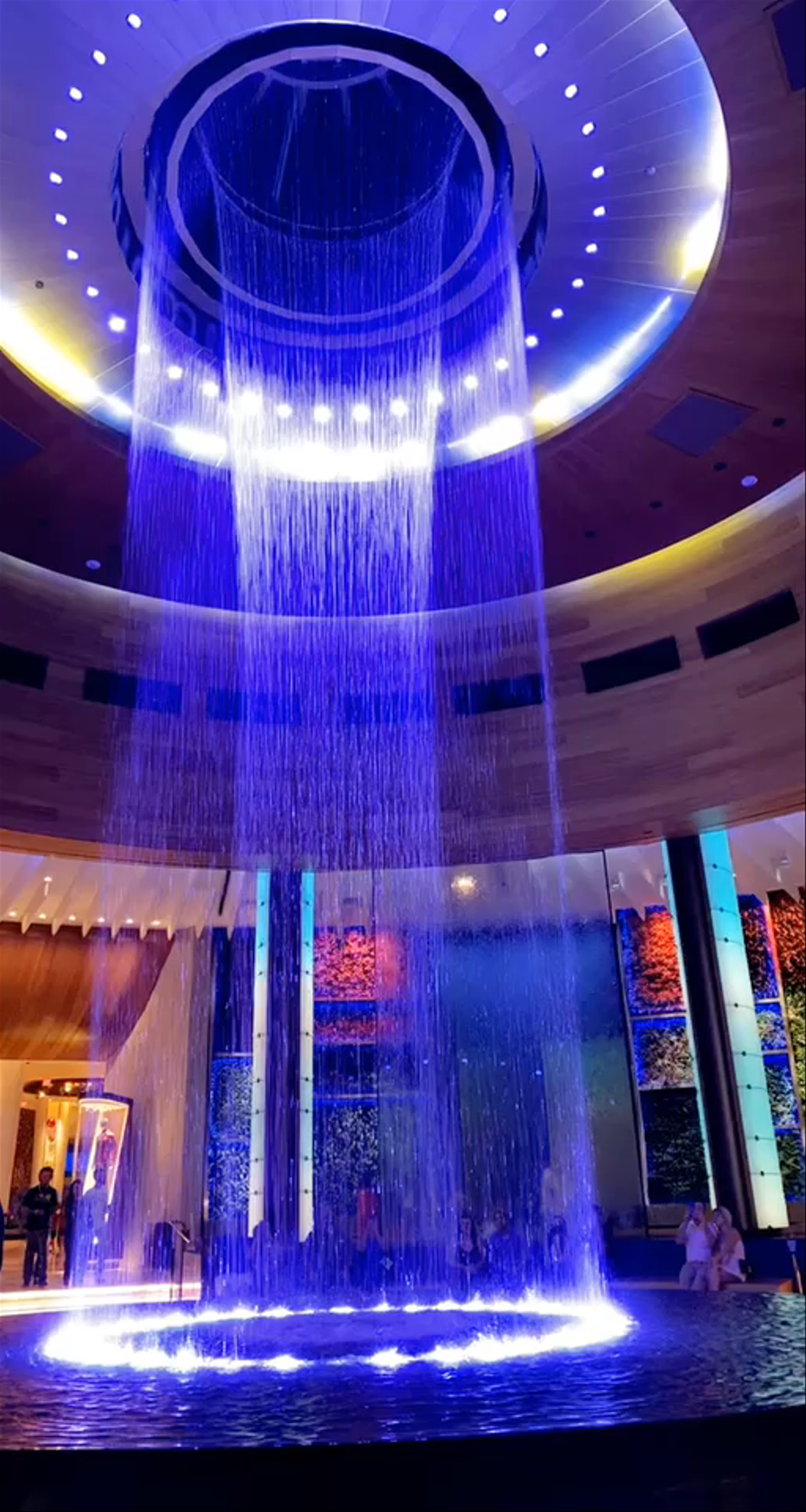 Enchanting Illuminated Waterfall at Bae Korean Grill, Davie Florida