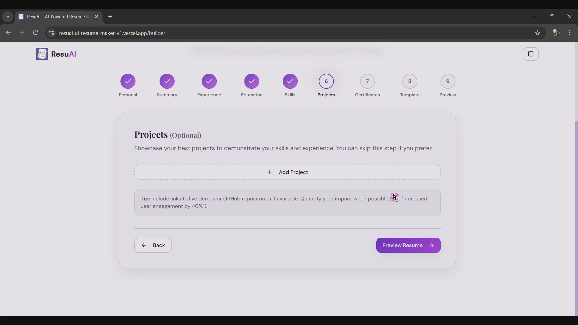 ResuAI - AI Powered Resume Builder image 1