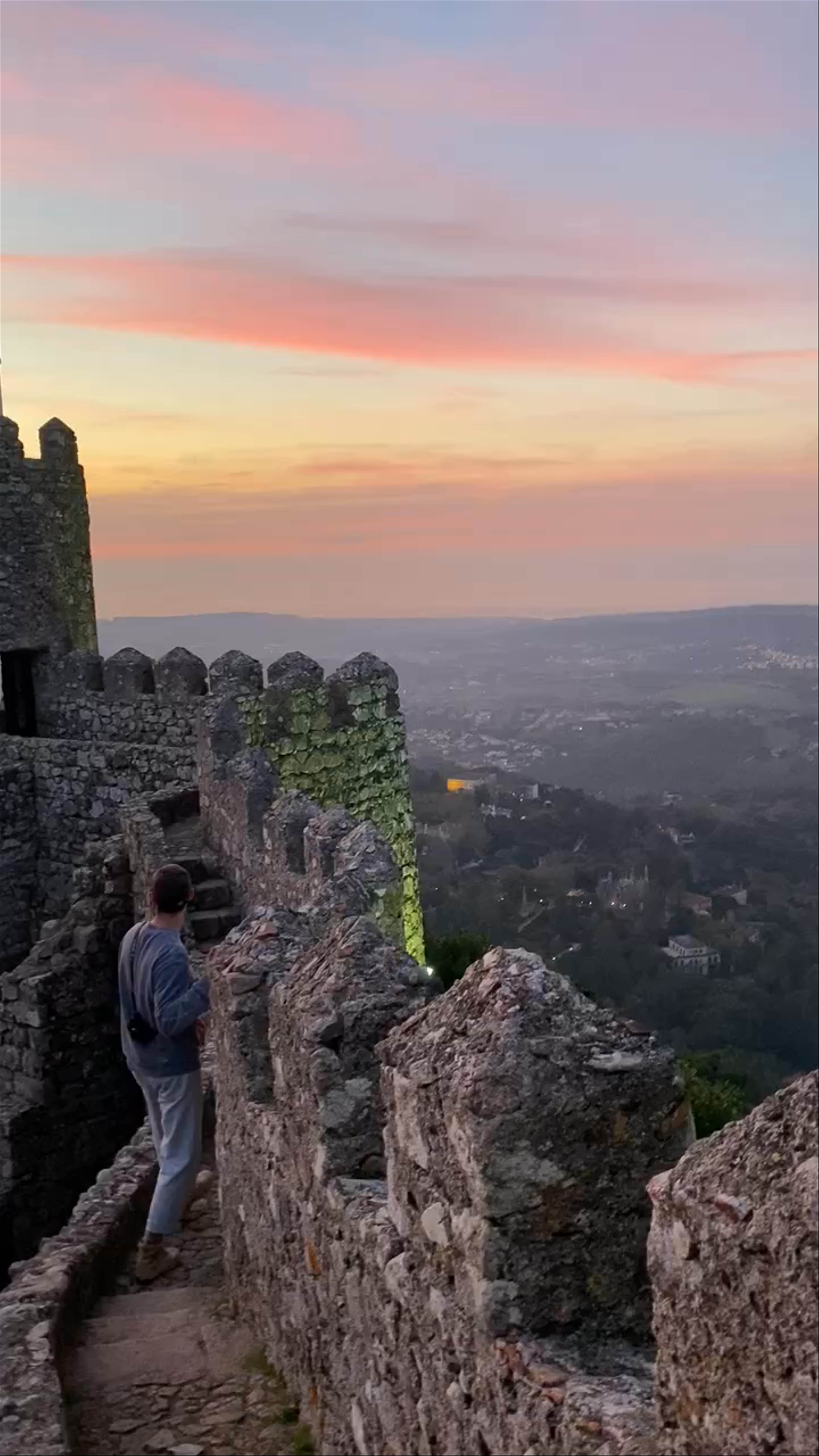 Castelo dos Mouros at Sunset: Historic Castle Views in Sintra, Portugal