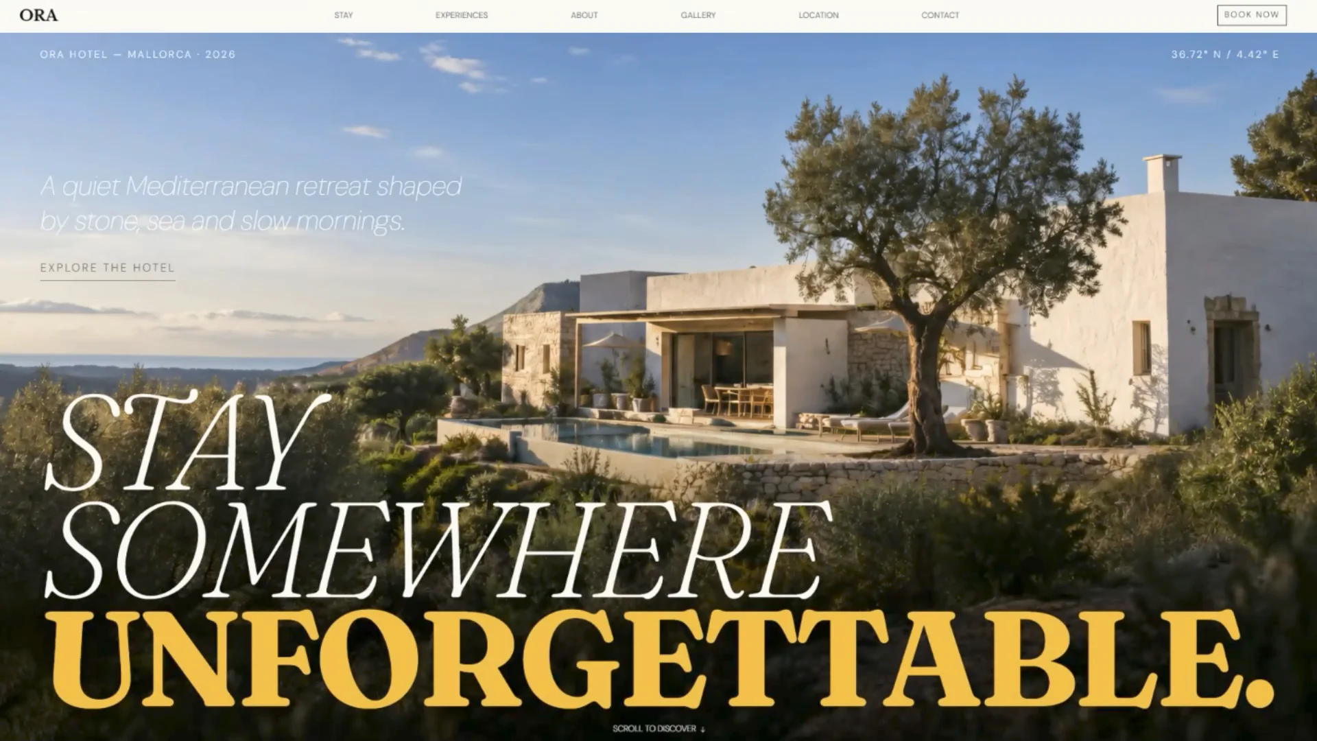 Working on my first Framer template — ORA Hotel, a boutique hotel experience inspired by Mallorca.Calm typography, immersive imagery, subtle interactions and a flexible CMS setup for rooms &amp; experiences.Still polishing the final details. Launching in a few days.First look at the hero ↓